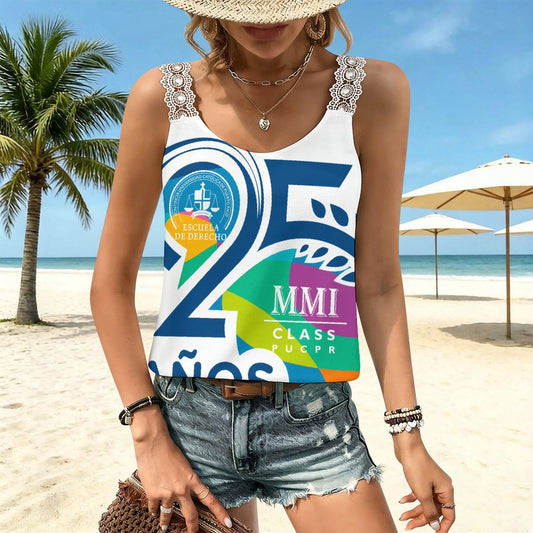 200gsm Women's Lace Trim Camisole (All-Over Printing)