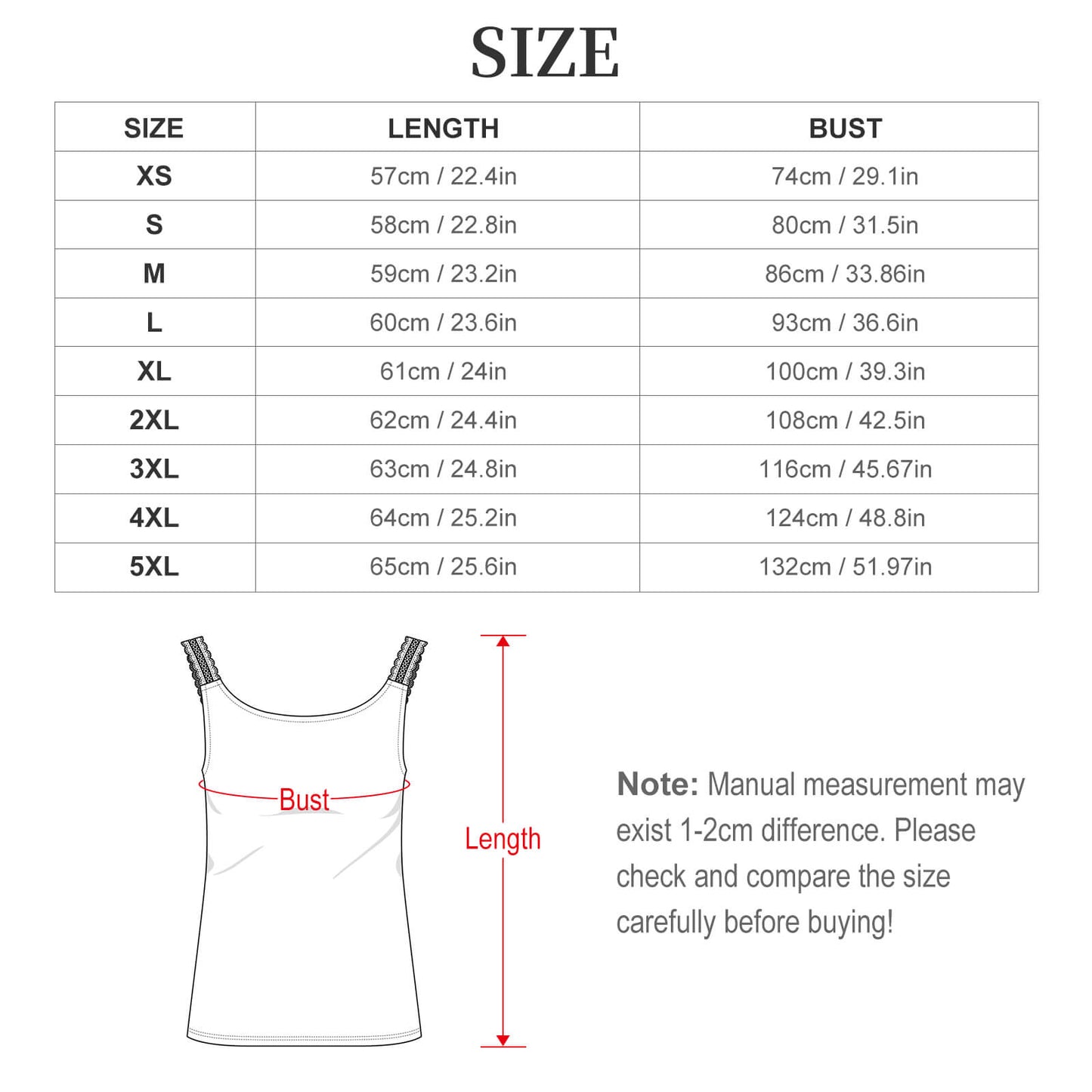 200gsm Women's Lace Trim Camisole (All-Over Printing)