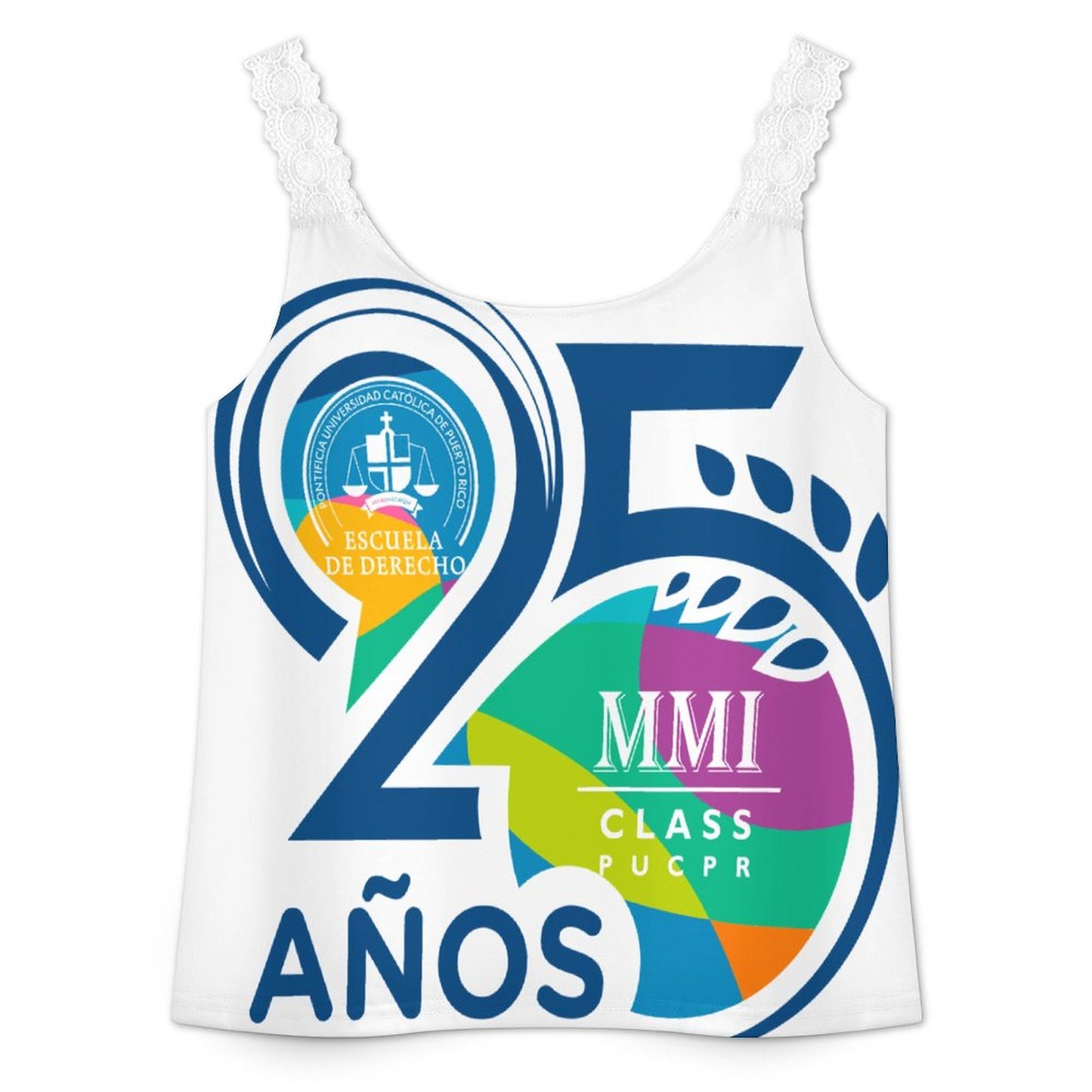 200gsm Women's Lace Trim Camisole (All-Over Printing)
